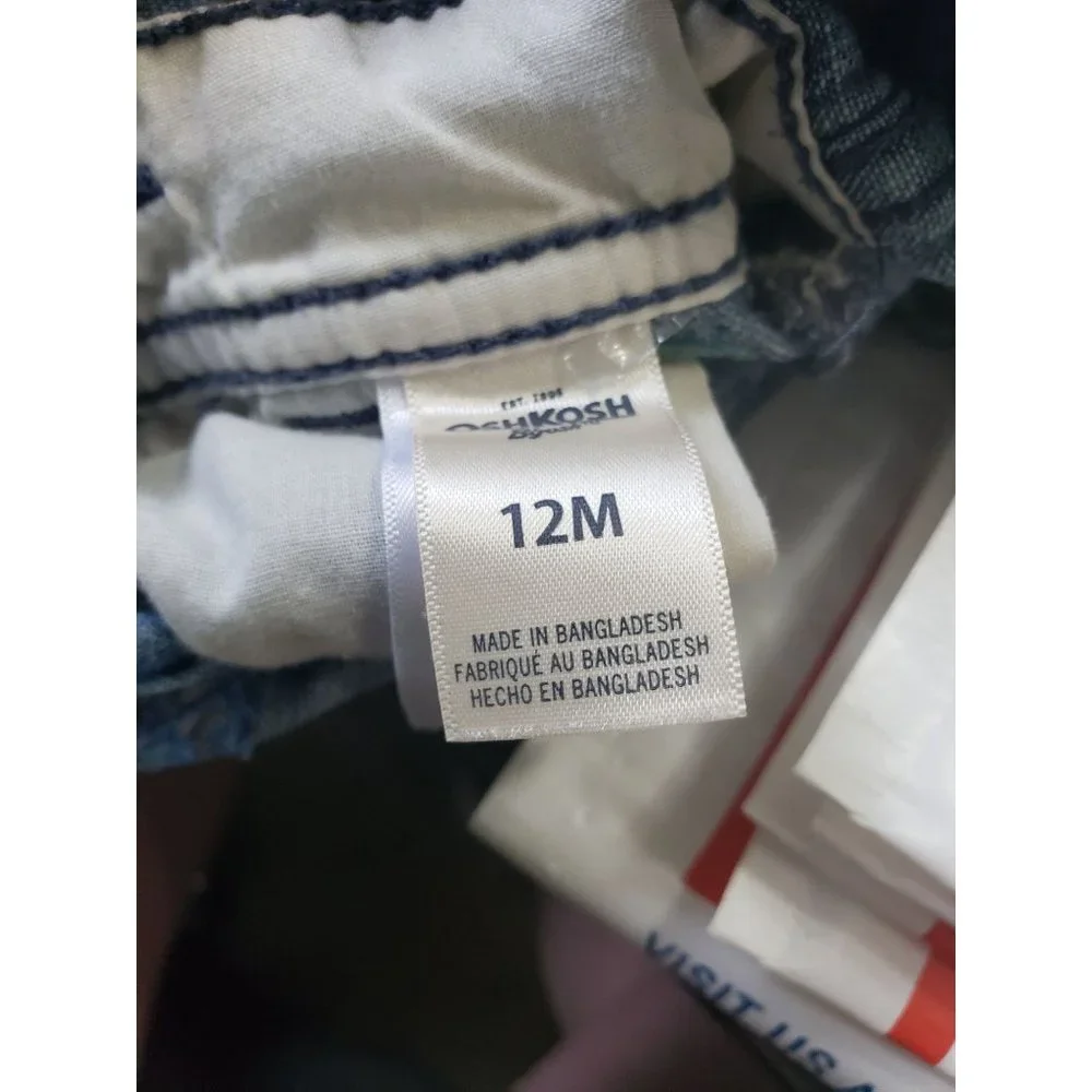 OshKosh BGosh Nautical Blue jean Overall short‎ 12m